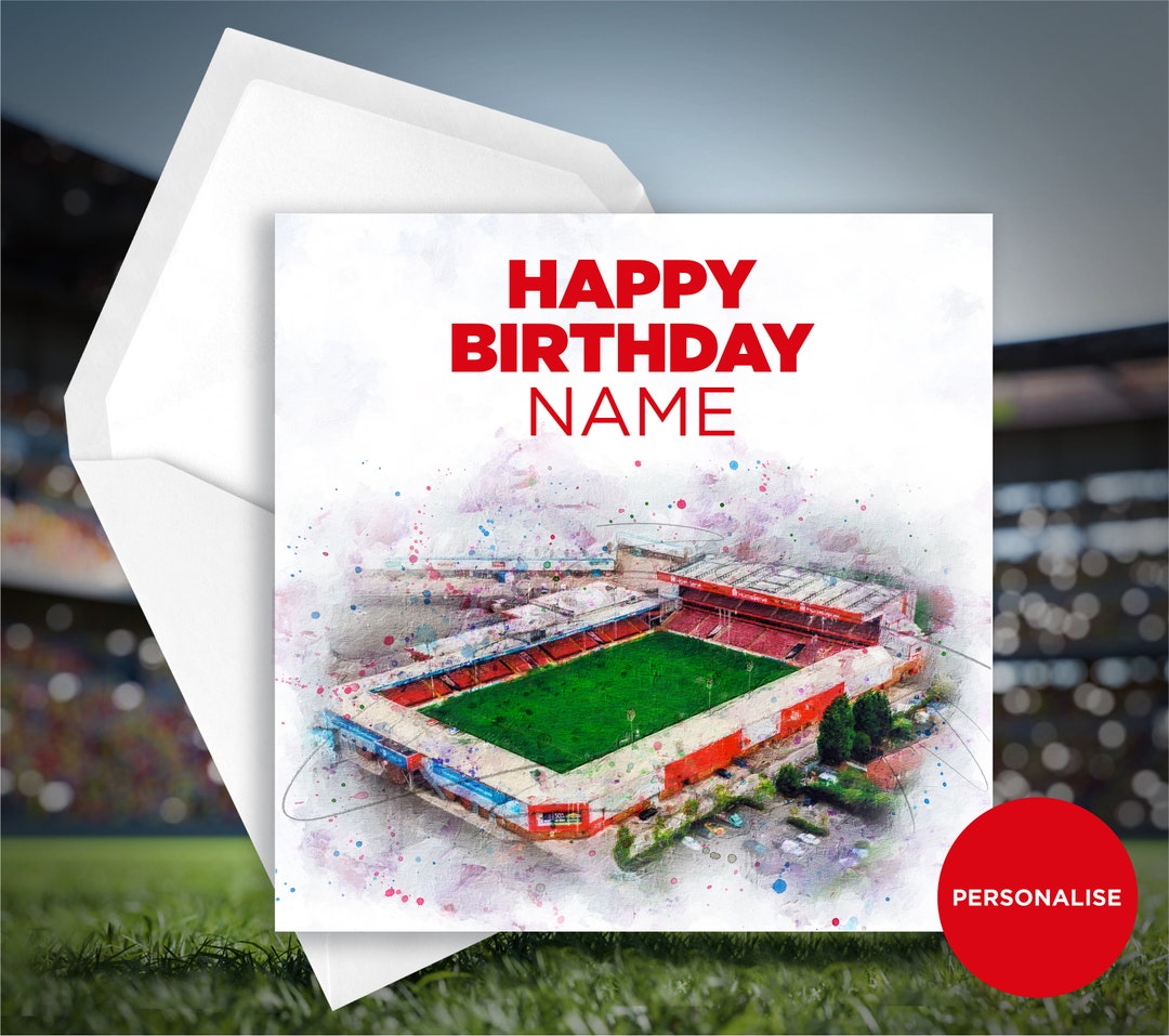 Walsall FC Birthday Card Bescot Stadium Personalised Birthday Card Name