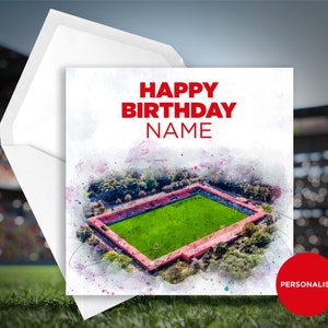 Salford City Verjaardagskaart - Peninsula stadium - Gepersonaliseerde Verjaardagskaart - Naam Verjaardagskaart - Voetbal Verjaardagskaart