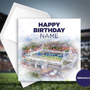 Biglietto di compleanno Preston North End - Deepdale - Biglietto di compleanno personalizzato - Nome Biglietto di compleanno - Football Birthday Card