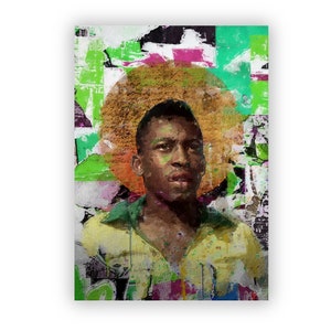 Pele Art Print / Retro Strip / Brasilien Print / Brasilien / Fußball / Fussball / WM / Wand Kunst