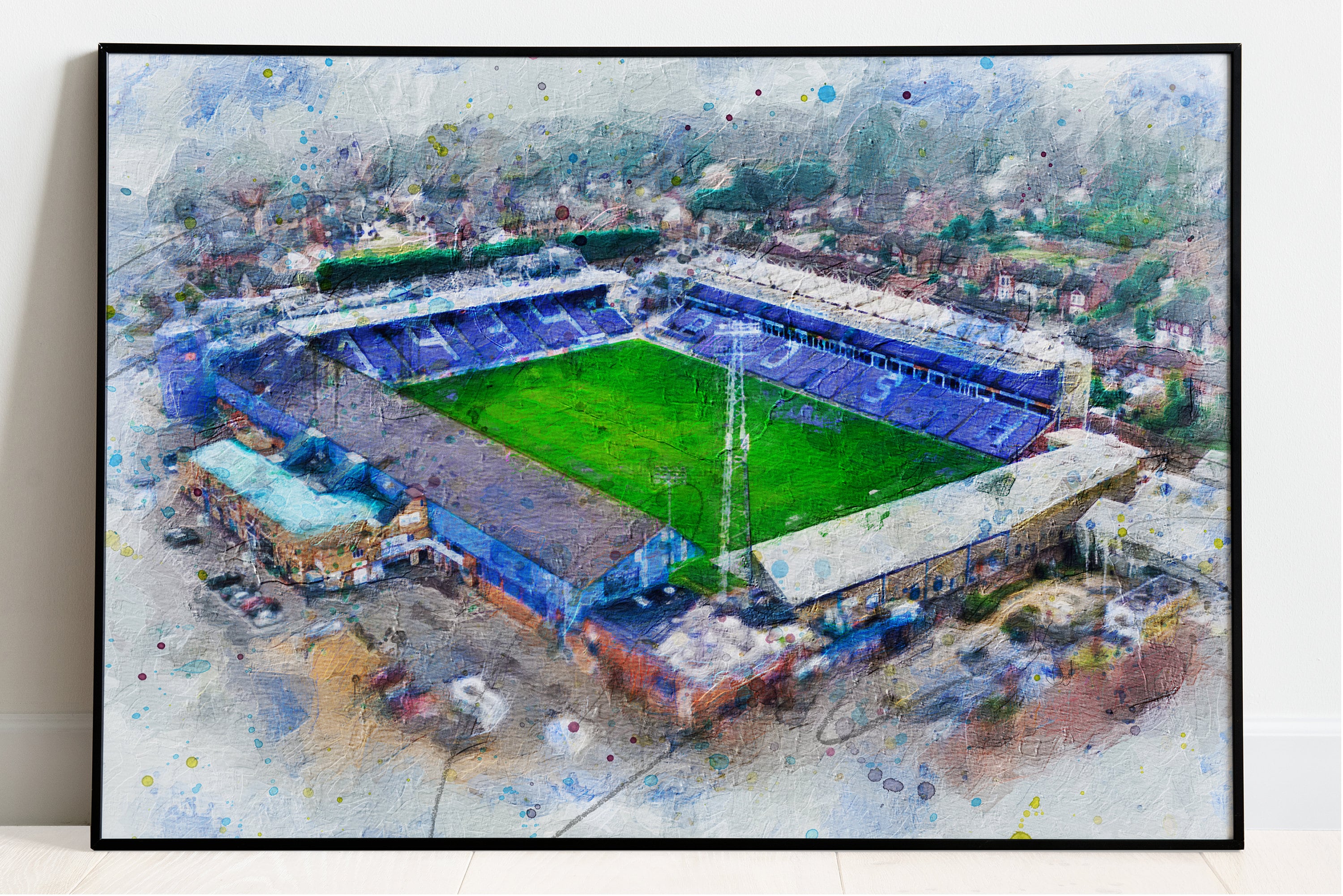 Peterborough United Oil Painting Print / London Road Art Print / Art Print / Football ground / Soccer / Football / Wall Art