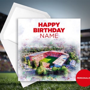 Carte d'anniversaire Charlton Athletic - The Valley - carte d'anniversaire nom personnalisée - carte d'anniversaire nom - carte d'anniversaire football