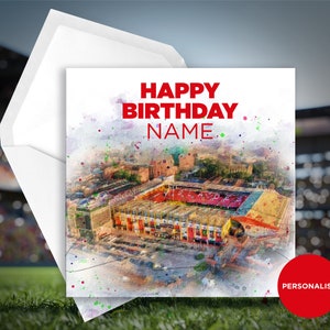 Sheffield United Geburtstagskarte - Brammal Lane - Personalisierte Geburtstagskarte - Name Geburtstagskarte - Fußball Geburtstagskarte