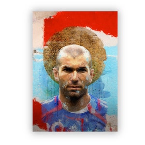 Zinedine Zidane Art Print / Retro Strip / France Print/ French / Soccer / Football / World Cup / Euros / Wall Art