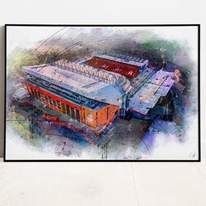 Liverpool Oil Painting Print / Anfield Stadium Art Print / LIverpool Art / Soccer / Football / Reds  / Wall Art