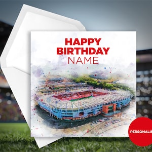 Carte d’anniversaire middlesbrough FC - Riverside Stadium - Carte d’anniversaire personnalisée - Carte d’anniversaire de nom - Carte d’anniversaire de football