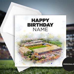 Port Vale Verjaardagskaart - Vale Park - Gepersonaliseerde Verjaardagskaart - Naam Verjaardagskaart - Voetbal Verjaardagskaart