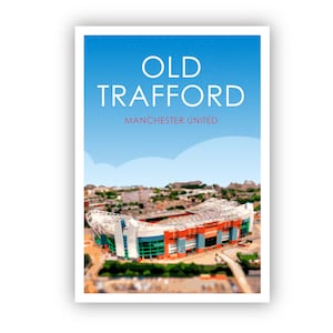 Retro Manchester United Art Print / Old Traford Art Print / Manchester Print / Soccer / Football / Man Utd / Red Devils / Wall Art