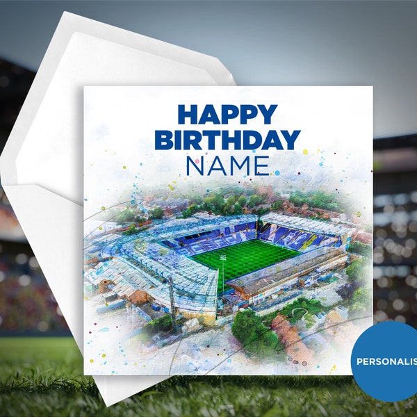 Birmingham City Birthday Card - St Andrews - Personalised Birthday Card - Name Birthday Card - Football Birthday Card