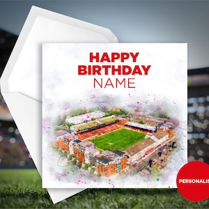 Leyton Orient Geburtstagskarte - Brisbane Road - Personalisierte Geburtstagskarte - Name Geburtstagskarte - Fußball Geburtstagskarte