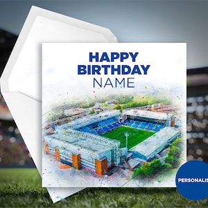 Blackburn Rovers Birthday Card - Ewood Park - Carte d’anniversaire personnalisée - Carte d’anniversaire de nom - Carte d’anniversaire de football