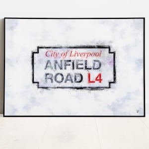 Anfield Road Street Sign Art Print / Retro Strip / Liverpool Print / Sneakerhead / Soccer / Football / LFC / Reds / Wall Art