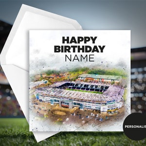 Carte d'anniversaire de Derby County - Pride Park - carte d'anniversaire personnalisée - carte d'anniversaire nom - carte d'anniversaire football