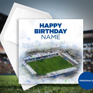 Carte d’anniversaire Hartlepool United - Victoria Park - Carte d’anniversaire personnalisée - Carte d’anniversaire de nom - Carte d’anniversaire de football