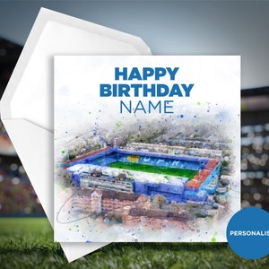 Carte d'anniversaire Queens Park Rangers - Loftus Road - carte d'anniversaire personnalisée - carte d'anniversaire nom - carte d'anniversaire football