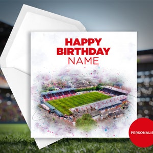 Exeter City Geburtstagskarte - St James Park - Personalisierte Geburtstagskarte - Name Geburtstagskarte - Fußball Geburtstagskarte