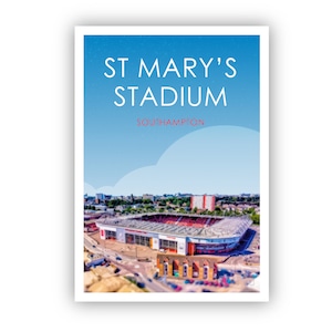 Retro Southampton FC Art Print / St Mary&#39;s Stadium Art Print / Southampton Print / Football ground / Soccer / Football / Wall Art