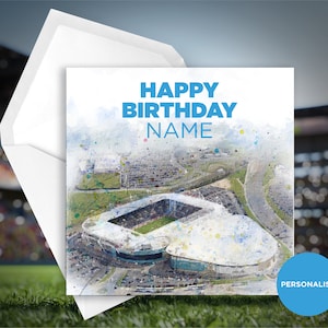 Coventry City Birthday Card - Coventry Building Society Stadium - Personalisierte Geburtstagskarte - Name Geburtstagskarte - Fußball Geburtstagskarte
