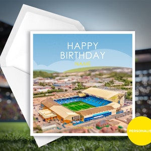 Leeds Utd Geburtstagskarte - Elland Road Birthday Card - Personalisierte Namens geburtstagskarte - Name Geburtstagskarte - Fußball Geburtstagskarte