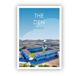 Impression d'art rétro Millwall / Impression d'art The Den / Impression Millwall / Terrain de football / Football / Football / Art mural