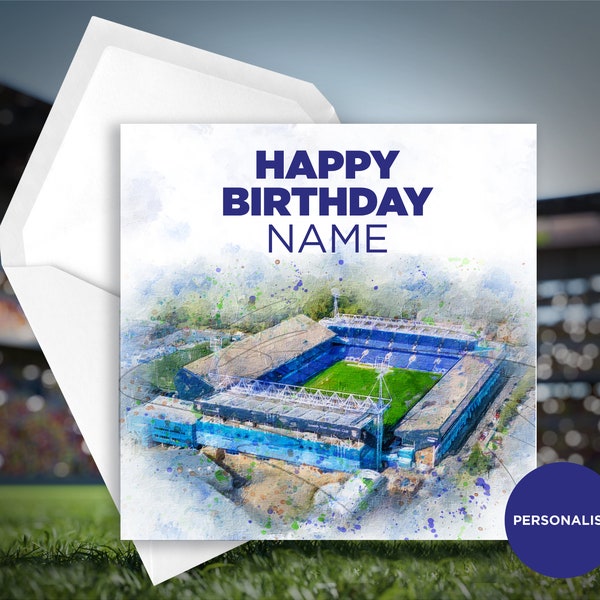 Carte d'anniversaire Ipswich Town - Portman Road - carte d'anniversaire nom personnalisée - carte d'anniversaire nom - carte d'anniversaire football