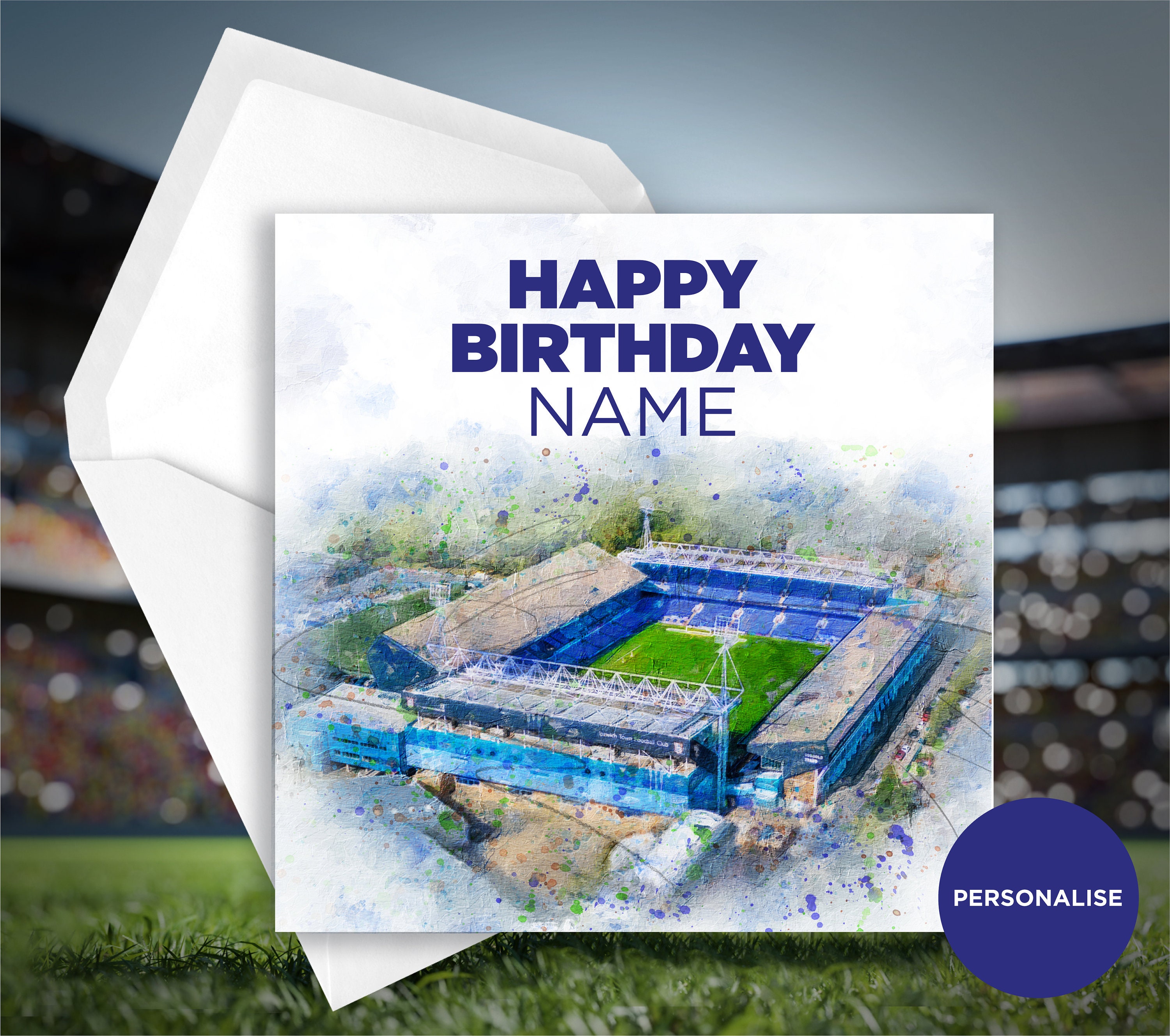 Ipswich Town Birthday Card Portman Road Personalised Name