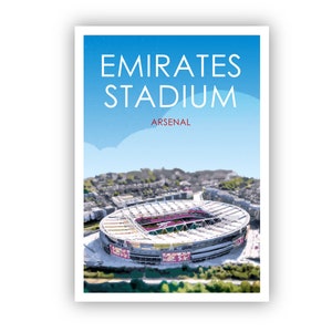 Retro Arsenal Art Print / Emirates Stadium Art Print / London Print / Soccer / Football / Gunners  / Wall Art