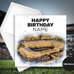 Newcastle United Geburtstagskarte - St James Park Karte - Personalisierte Namensgeburtstagskarte - Namensgeburtstagskarte - Fußballgeburtstagskarte