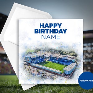 Carte d’anniversaire Tranmere Rovers - Prenton Park - Carte d’anniversaire personnalisée - Carte d’anniversaire de nom - Carte d’anniversaire de football