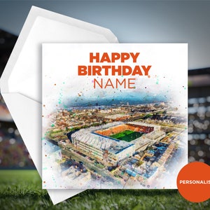 Carte d'anniversaire Blackpool - Bloomfield Road - carte d'anniversaire personnalisée - carte d'anniversaire nom - carte d'anniversaire football