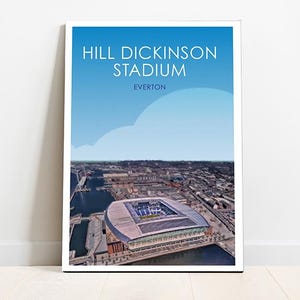 Retro Everton Art Print / Hill Dickenson Stadium Art Print / Everton Print / Football ground / Soccer / Football / Wall Art