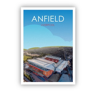 Retro Liverpool Art Print / Anfield Stadium Art Print / LIverpool Art / Soccer / Football / Reds  / Wall Art