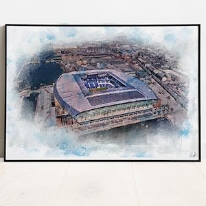 Everton Oil Painting Print / Hill Dickenson Art Print / Liverpool Print / Football ground / Soccer / Football / Wall Art