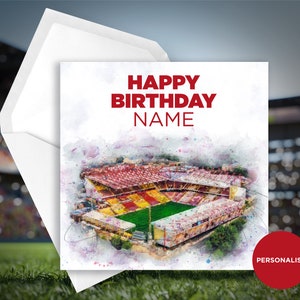 Bradford City Birthday Card - Valley Parade - Carte d’anniversaire personnalisée - Carte d’anniversaire de nom - Carte d’anniversaire de football