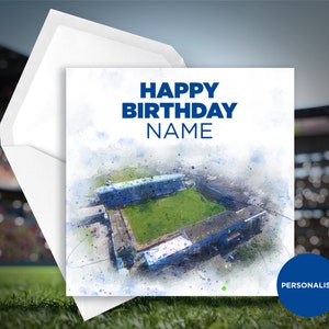 Carlisle United Geburtstagskarte - Brunton Park - Personalisierte Geburtstagskarte - Name Geburtstagskarte - Fußball Geburtstagskarte