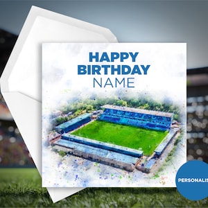 Carte d’anniversaire Wycombe Wanderers - Adams Park - Carte d’anniversaire de nom personnalisé - Carte d’anniversaire de nom - Carte d’anniversaire de football