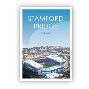 Chelsea Retro Art Print / Stamford Bridge Art Print / Chelsea Print / Football ground / Soccer / Football / Wall Art
