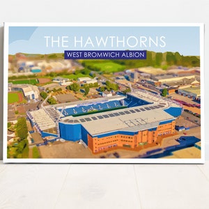 West Bromwich Albion Retro Art Print / the Hawthorns Art Print / West ...