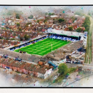 Luton Town Oil Painting Print / Kennilworth Road Art Print / Art Print / Football ground / Soccer / Football / Wall Art