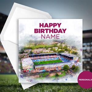 Benutzerdefinierte 7x5 "Burley Geburtstagskarte - Turf Moor Geburtstagskarte - Personalisierte Namens-Geburtstagskarte - Namens-Geburtstagskarte - Fußball-Geburtstagskarte