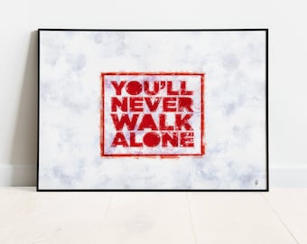You'll Never walk Alone Art Print / Retro Strip / Liverpool Print / Sneakerhead / Soccer / Football / LFC / Reds / Wall Art