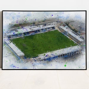 Hartlepool United Oil Painting Print / Victoria Park Art Print / Art Print / Boisko piłkarskie / Piłka nożna / Piłka nożna / Sztuka ścienna