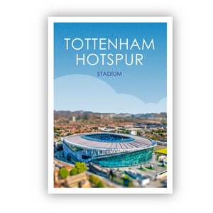 Tottenham Hotspur Retro Art Print / Hotspur Stadium Art Print / Tottenham Print / Football ground / Soccer / Football / Wall Art