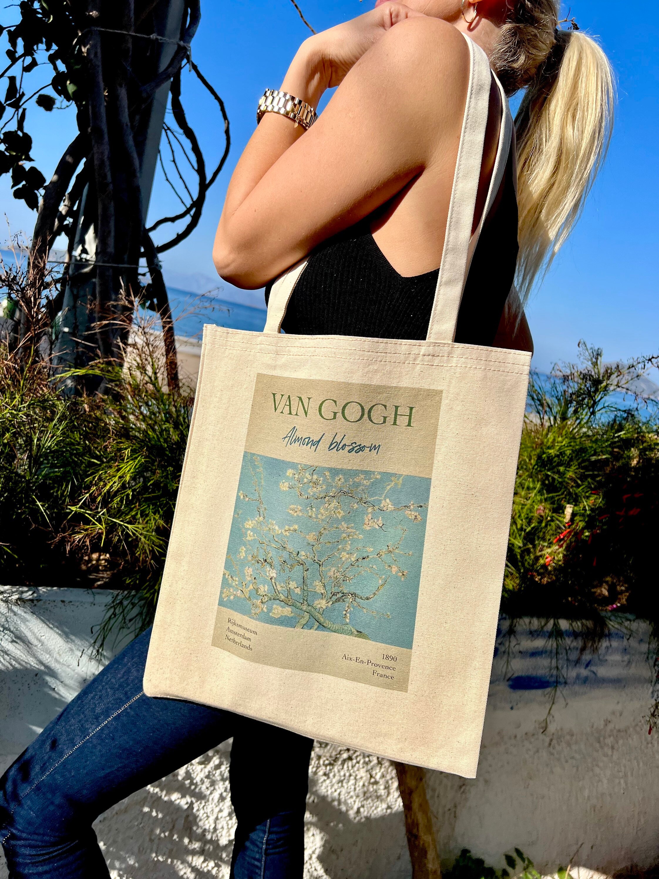 Tote Bag Almond Blossom Van Gogh Tote Bag Linen Bag Tote 