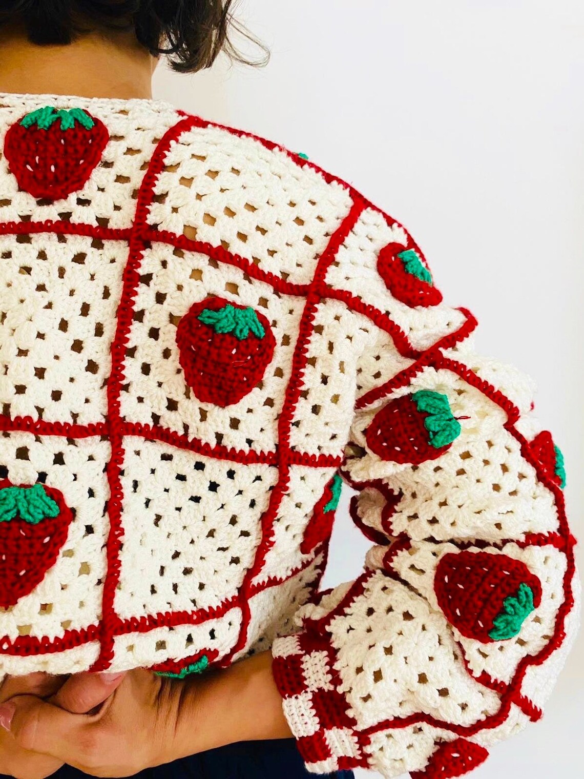 strawberry cardigan crochet