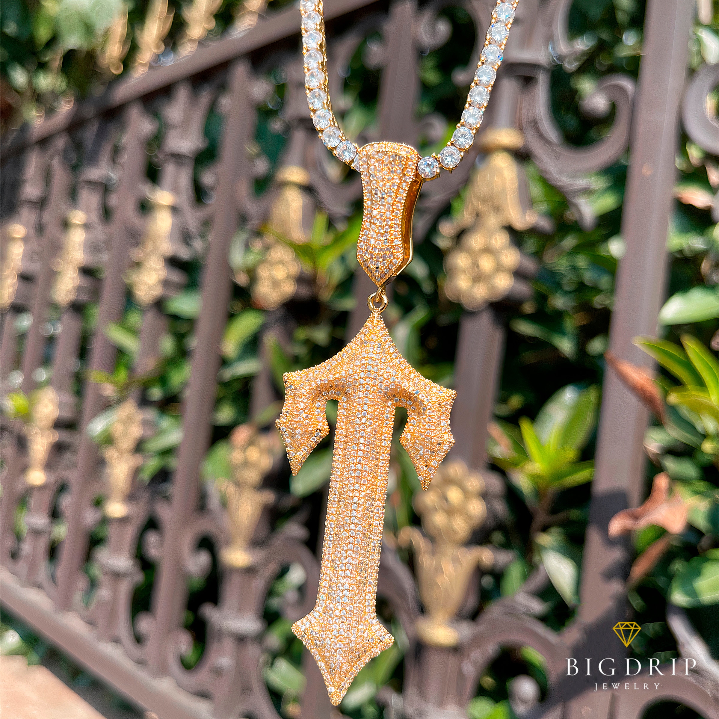 Trapstar Chain / Trapstar Pendant / Iced Out Trapstar Chain / Etsy