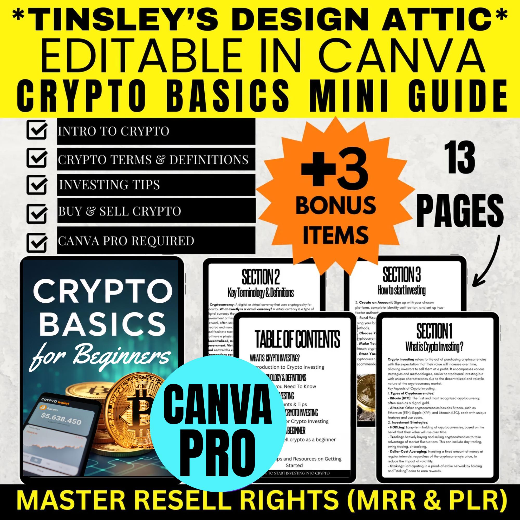 Crypto Basics Mini Guide for Beginners: MRR & PLR (canva Pro) - Etsy UK