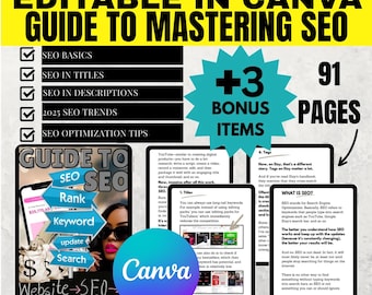SEO Mastering Guide | 91 Pages | MRR & PLR | Master Resell Rights | Canva