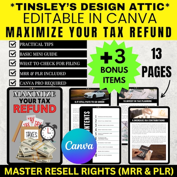 Maximize Tax Refund Mini Guide MRR & PLR Master Resell Rights Maximize Tax Refund Mini Guide MRR & PLR Master Resell Rights