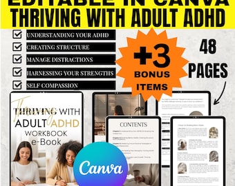 ADHD Workbook Ebook for Adult Adhd | Mrr & Plr | 48 Pages | Mental ...